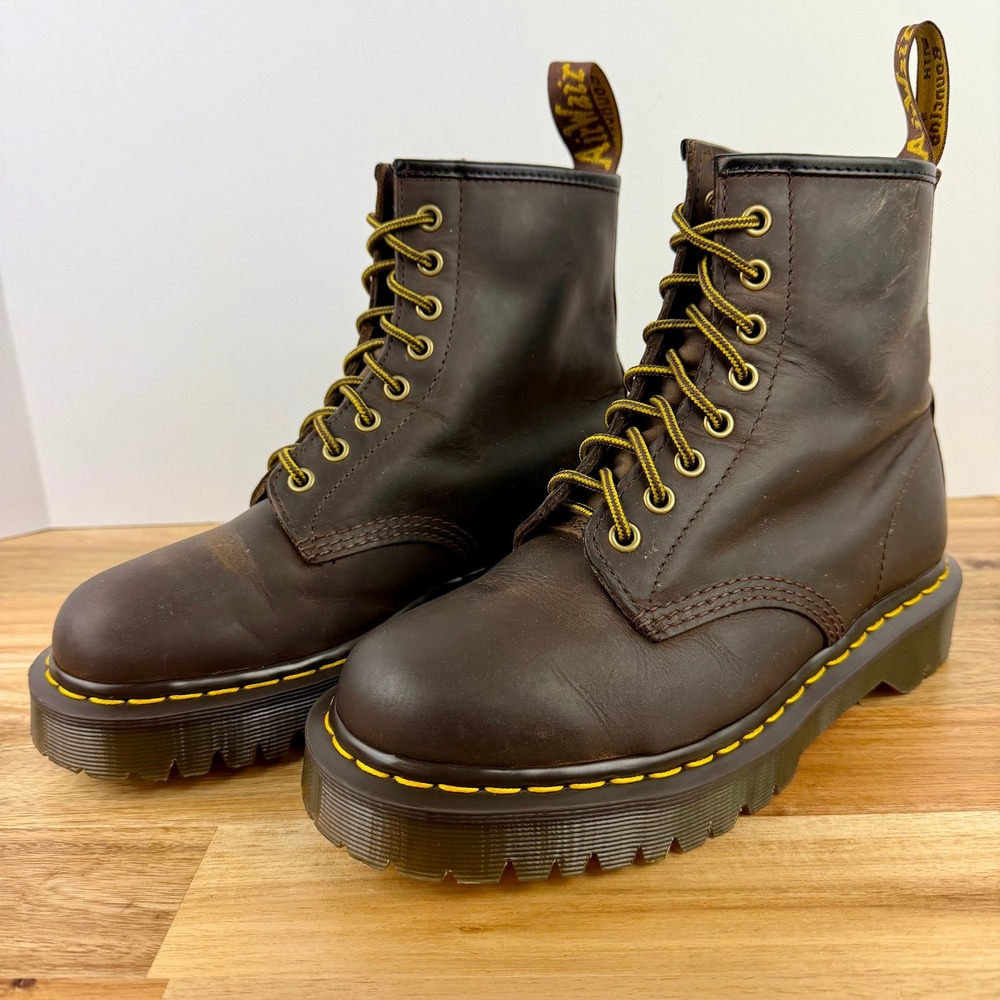 Dr. Martens Unisex 1460 Bex Boots Dark Brown Crazy Horse Leather 8 Eye Women 8